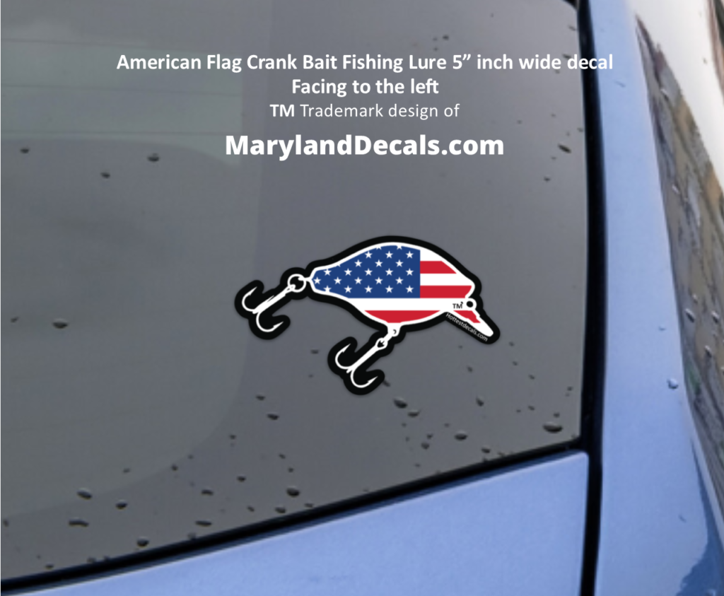 American Flag fish lure decals sticker MarylandDecals.com