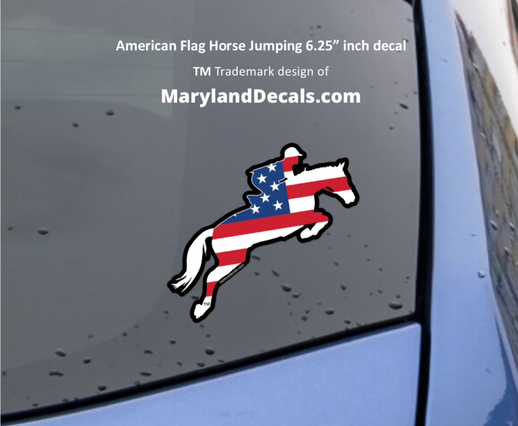 American jumping horse car decals sticker MarylandDecals.com