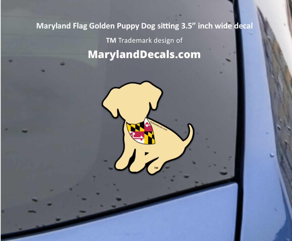 MARYLAND GOLDEN PUPPY DECAL