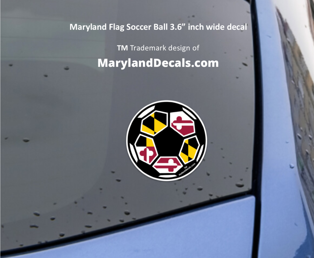 Maryland Soccer ball decal MarylandDecals.com